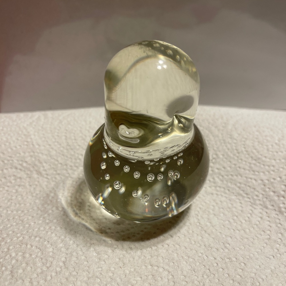 Vintage Accents Blown Glass Bird Paperweight Bubble Controlled